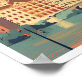 プラハチェコアートヴィンテージトラベルイラストレーション ポスター (角)