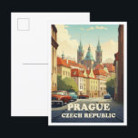 プラハチェコアートヴィンテージトラベルイラストレーション ポストカード<br><div class="desc">プラハチェコアートヴィンテージトラベルプレイスイラストレーション</div>