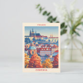 プラハチェコエレガントアートヴィンテージトラベル ポストカード (スタンド正面)