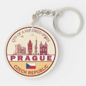 プラハチェコシティスカイラインエンブレム キーホルダー (裏面)