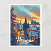プラハチェコトラベ芸術的ルイラストレーション ポストカード (正面)