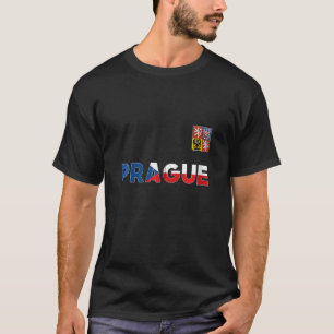 プラハチェコハート国旗のライオンのコート・オブ・アーム Tシャツ