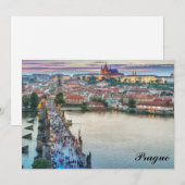 プラハチェコリパブリックCharlesブリッジフラットカード (正面/裏面)