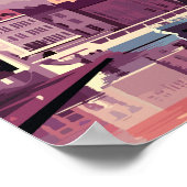 プラハチェコヴィンテージトラベルプレイスイラストレーション ポスター (角)