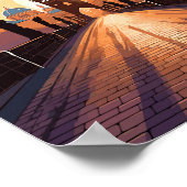 プラハチェコヴィンテージ旅行イラストレーション ポスター (角)