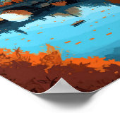 プラハチェコヴィンテージ旅行イラストレーション ポスター (角)