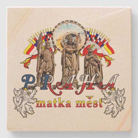 プラハチェコ共和国の石コースター ストーンコースター (正面)