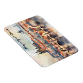 プラハチェコ共和国ウォーターカラーパノラマビュー マグネット (右側)