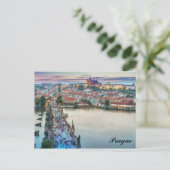 プラハチェコ共和国シャルル橋の旅行写真 ポストカード (スタンド正面)