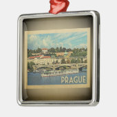 プラハチェコ共和国ヴィンテージトラベルオーナメント メタルオーナメント (左)