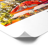 プラハチェコ旅行水の色の手書き ポスター (角)