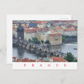 プラハチャールズブリッジパノラマビュー葉書 ポストカード (正面/裏面)