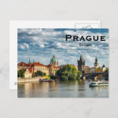 プラハヨーロッパヴィンテージ旅行観光の追加 ポストカード (正面/裏面)