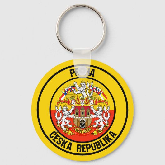 プラハ丸エンブレム キーホルダー (正面)
