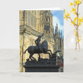 プラハ像 カード (黄色い花)