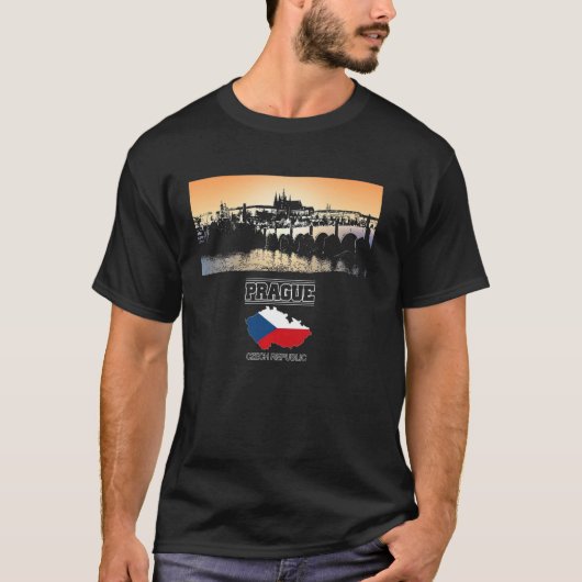 プラハ共和国スカイラインバケーションスーベニアッチ Tシャツ (正面)