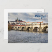 プラハ城とチャールズ橋の記念写真 ポストカード (正面/裏面)