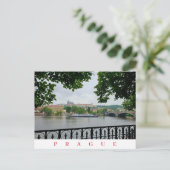 プラハ城と川のビューポストカード ポストカード (スタンド正面)