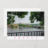 プラハ城と川のビューポストカード ポストカード (正面/裏面)