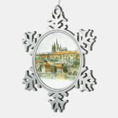 プラハ城のピューターのオーナメント スノーフレークピューターオーナメント (右)