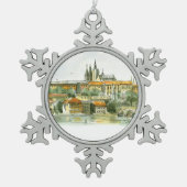 プラハ城のピューターのオーナメント スノーフレークピューターオーナメント (正面)