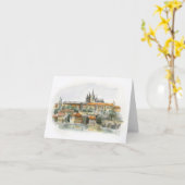 プラハ城のメッセージカード カード (黄色い花)