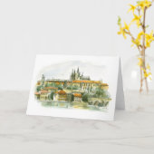 プラハ城グリーティングカード カード (黄色い花)