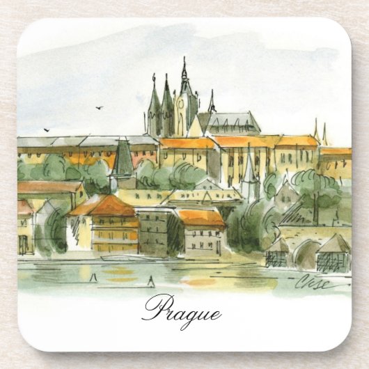 プラハ城コルクコースターセット コースター (正面)