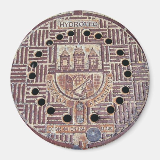 プラハ城下水道カバー マグネット (正面)