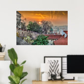 プラハ城階段モーニングポスター ポスター (ホームオフィス)