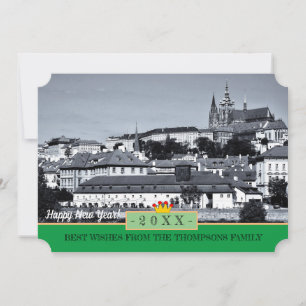 プラハ城 & あけましておめでとう！ カード /Praha