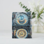 プラハ天文時計で閉じる ポストカード (スタンド正面)