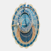 プラハ天文時計のクローズアップ、チェコ共和国 オーナメントカード (右)