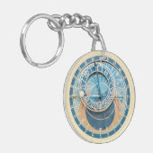 プラハ天文時計のクローズアップ、チェコ共和国 キーホルダー (正面左)