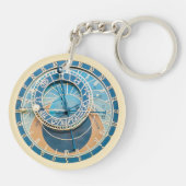 プラハ天文時計のクローズアップ、チェコ共和国 キーホルダー (裏面)
