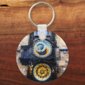 プラハ天文時計写真 キーホルダー (正面)