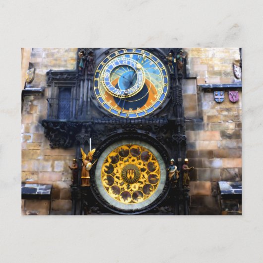 プラハ天文時計写真 ポストカード (正面)