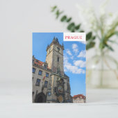 プラハ天文時計表示はがき ポストカード (スタンド正面)