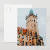 プラハ天文時計、旧市街広場チェコ シーズンポストカード (正面/裏面)