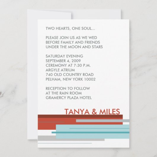 プラハ招待状：モダンな赤 招待状 (正面)