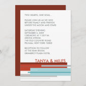 プラハ招待状：モダンな赤 招待状 (正面/裏面)