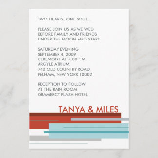 プラハ招待状：モダンな赤 招待状