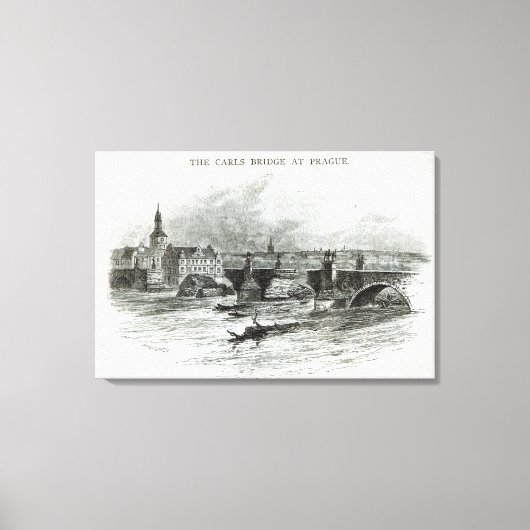 プラハ橋、「レジャー・アワー」から1891 キャンバスプリント (正面)