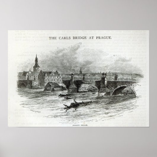 プラハ橋、「レジャー・アワー」から1891 ポスター (正面)