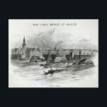 プラハ橋、「レジャー・アワー」から1891 ポストカード<br><div class="desc">1891年のプライベートコレクションに位置する「レジャー・アワー」からイングリッシュスクールのプラハ橋。プラハ橋は1891年の「レジャー・アワー」から1891年のまわりにのADで作られた。</div>