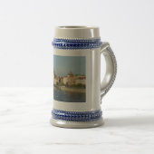 プラハ青および白人のステイン ビールジョッキ (正面右)