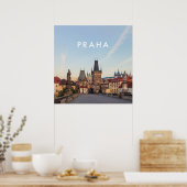プラハ006E – チャールズブリッジモーニング ポスター (キッチン)