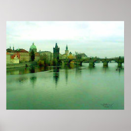 プラハ1枚の都市橋ポスター2000博物館Zazzle ポスター