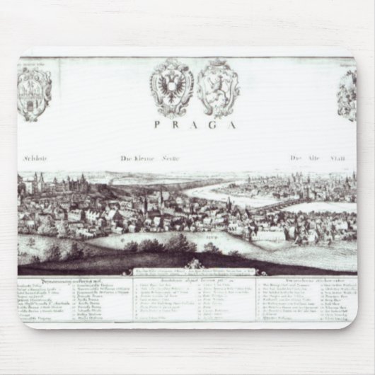 プラハ1649年の眺め マウスパッド (正面)