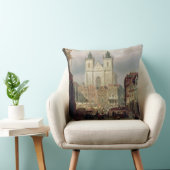 プラハ1881年の古い市場(canvaの油 クッション (椅子)